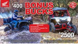 Read more about the article Bonus Bucks Promo – ATV/SXS – ATV